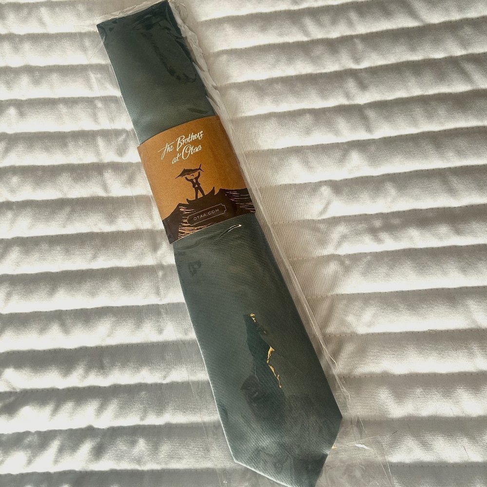 OTAA Silver Sage Satin Skinny Tie